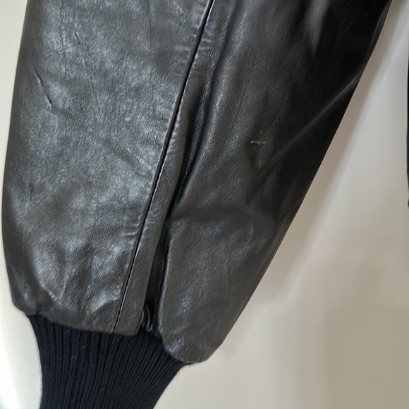 $1499 FURY Men’s Luxury Black Leather Bomber Utility Jacket Vest Coat size 44 - Picture 9 of 10